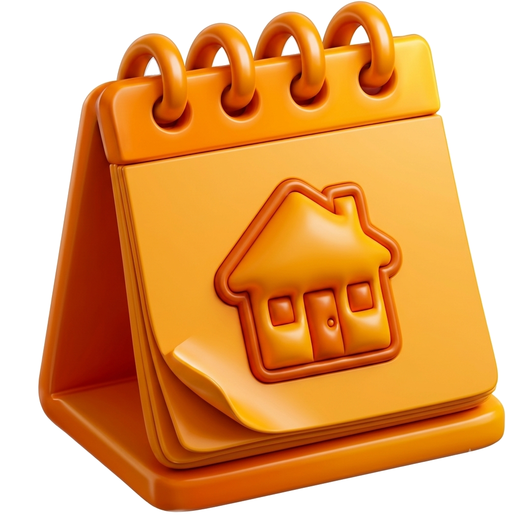 3D clay icon for rent or housing costs